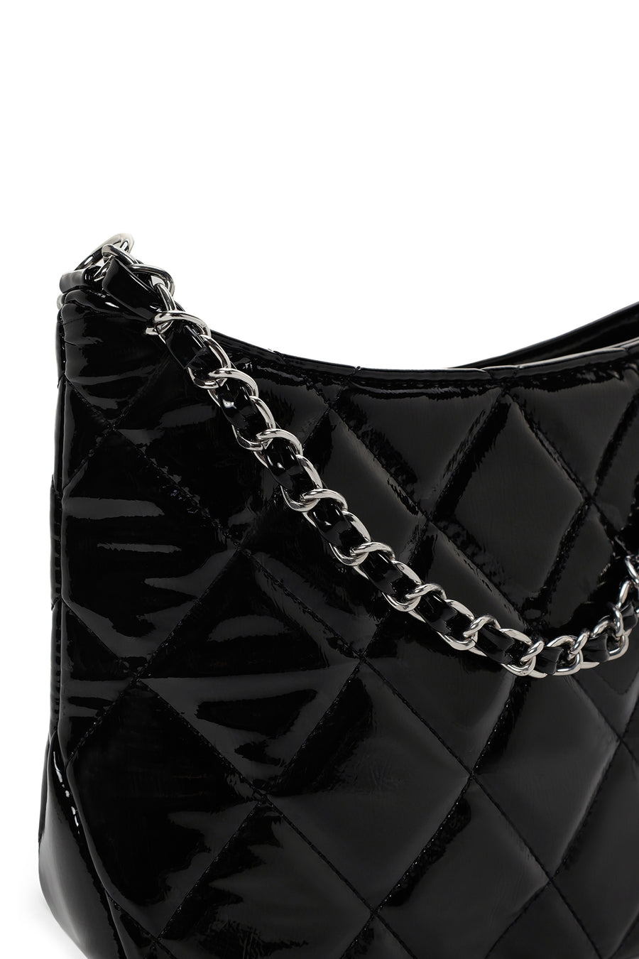 Women's Black Long Strap Quilted Handbag