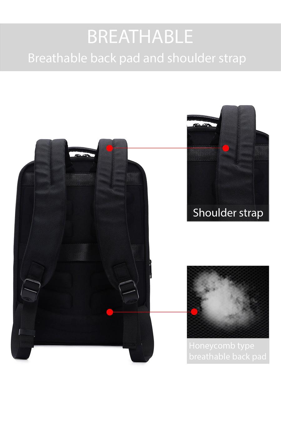 D-Pack Unisex Black Technological Backpack