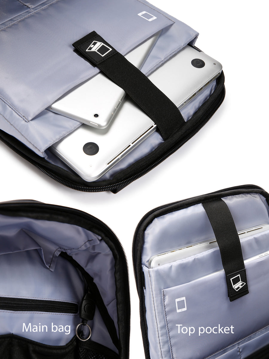 D-Pack Unisex Black Technological Backpack