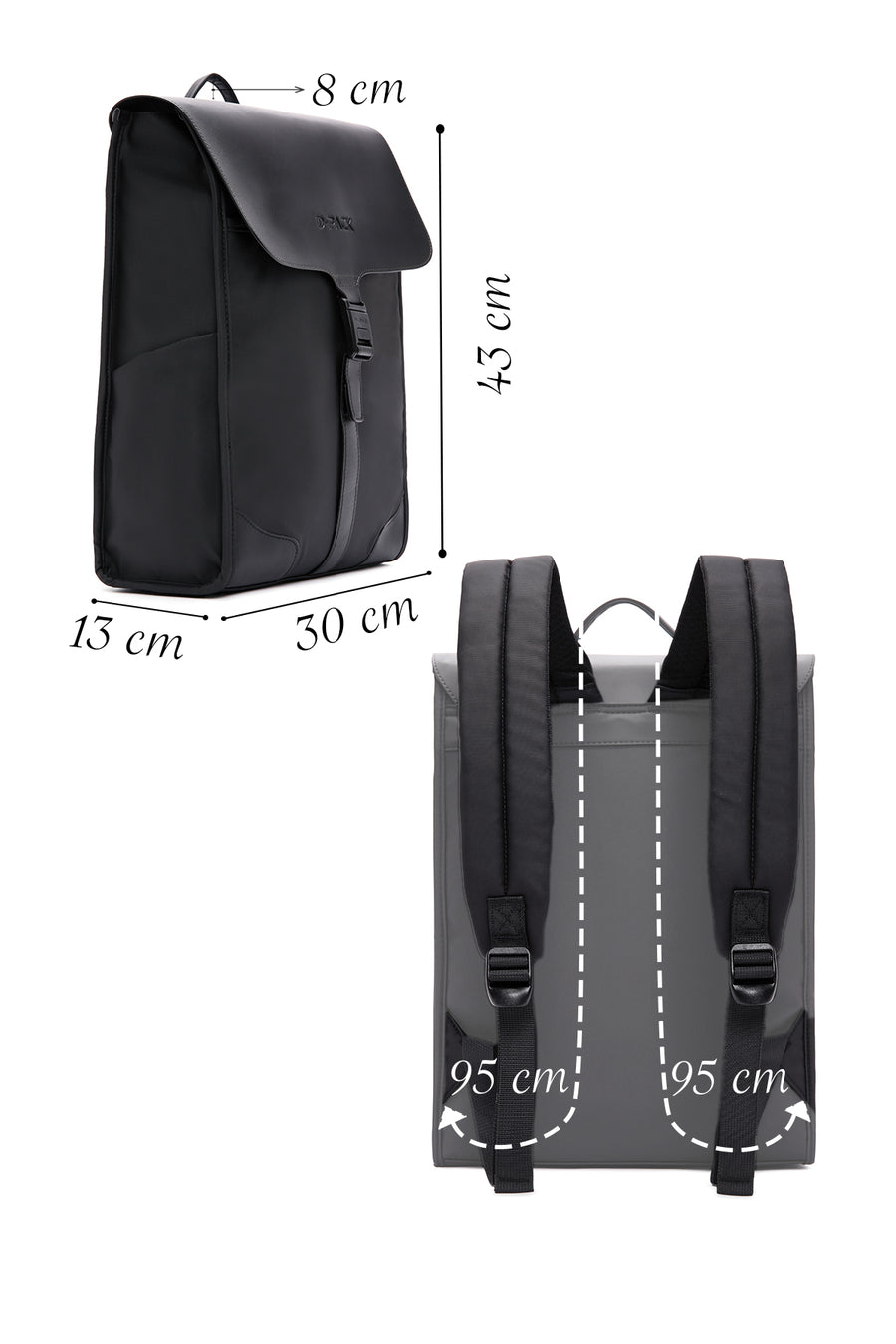 D-Pack Erkek Siyah Kumaş Sırt Çantası