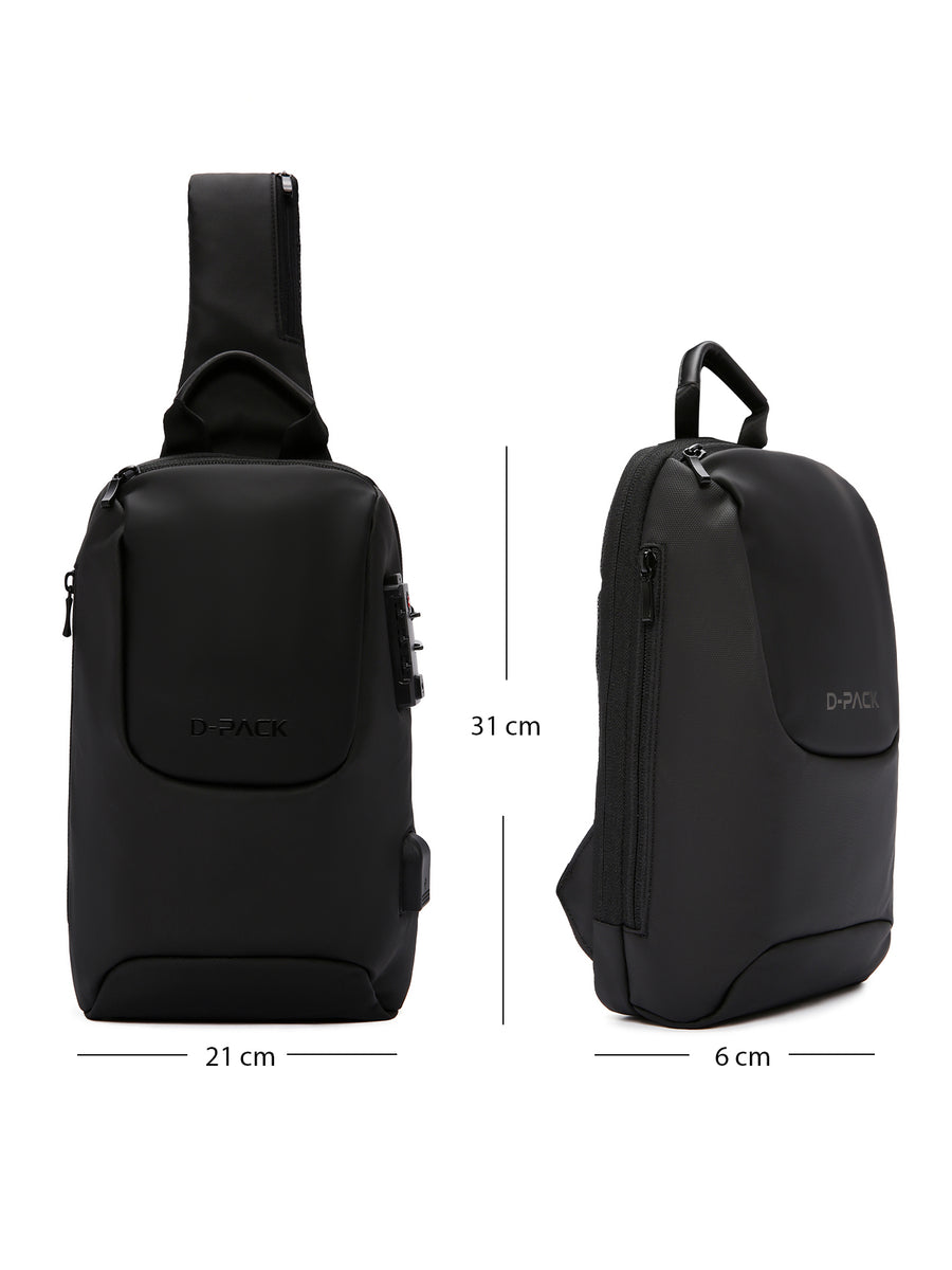 D-Pack Erkek Siyah Teknolojik Çapraz Çanta
