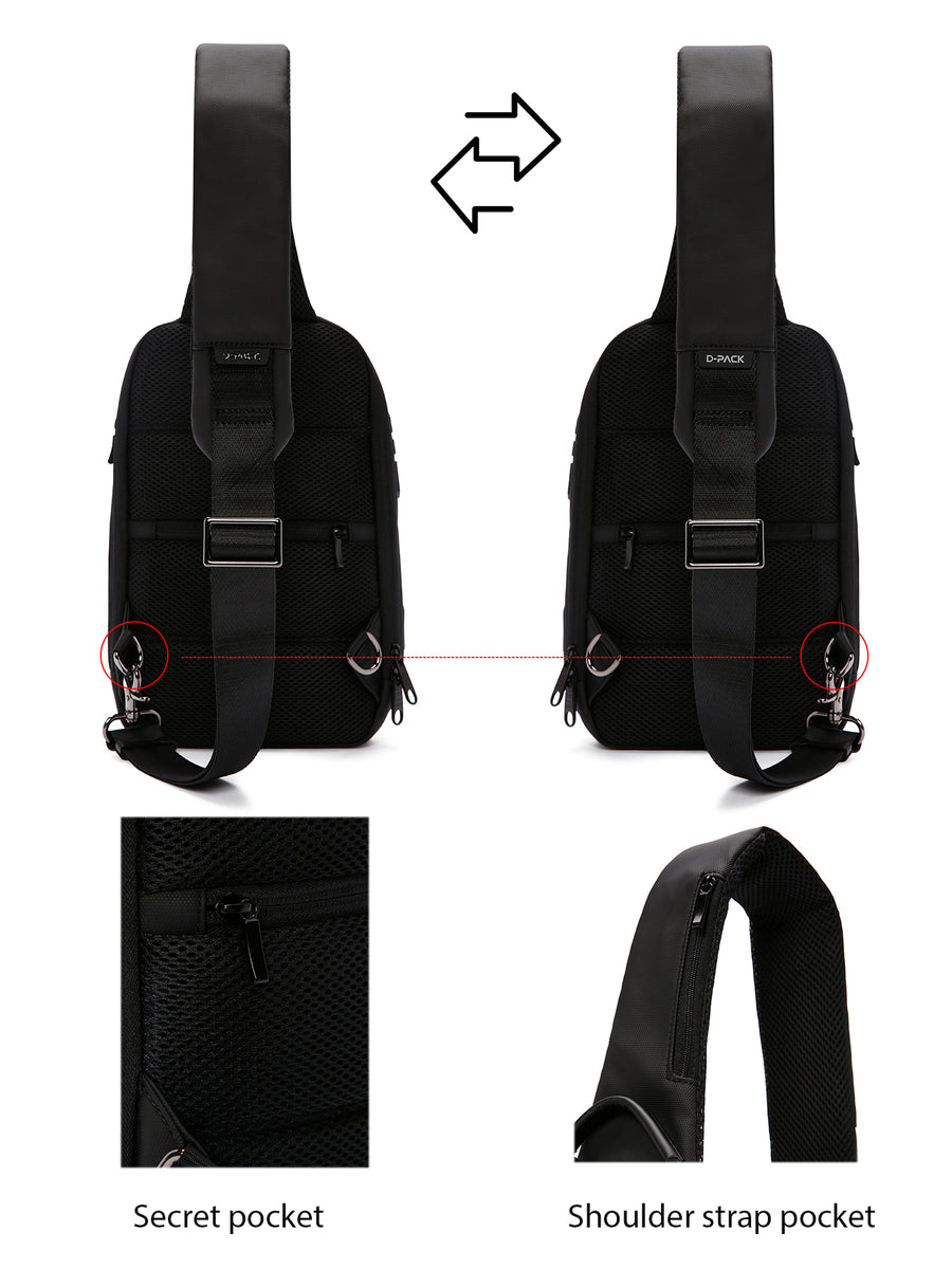 D-Pack Erkek Siyah Teknolojik Çapraz Çanta
