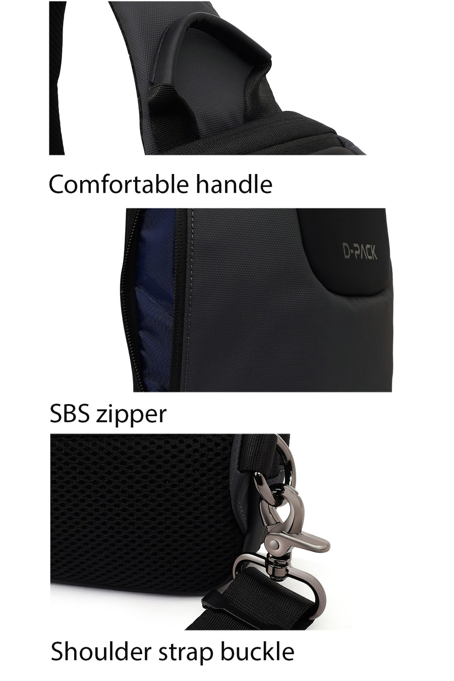 D-Pack Men's Grey Technological Crossbody Bag