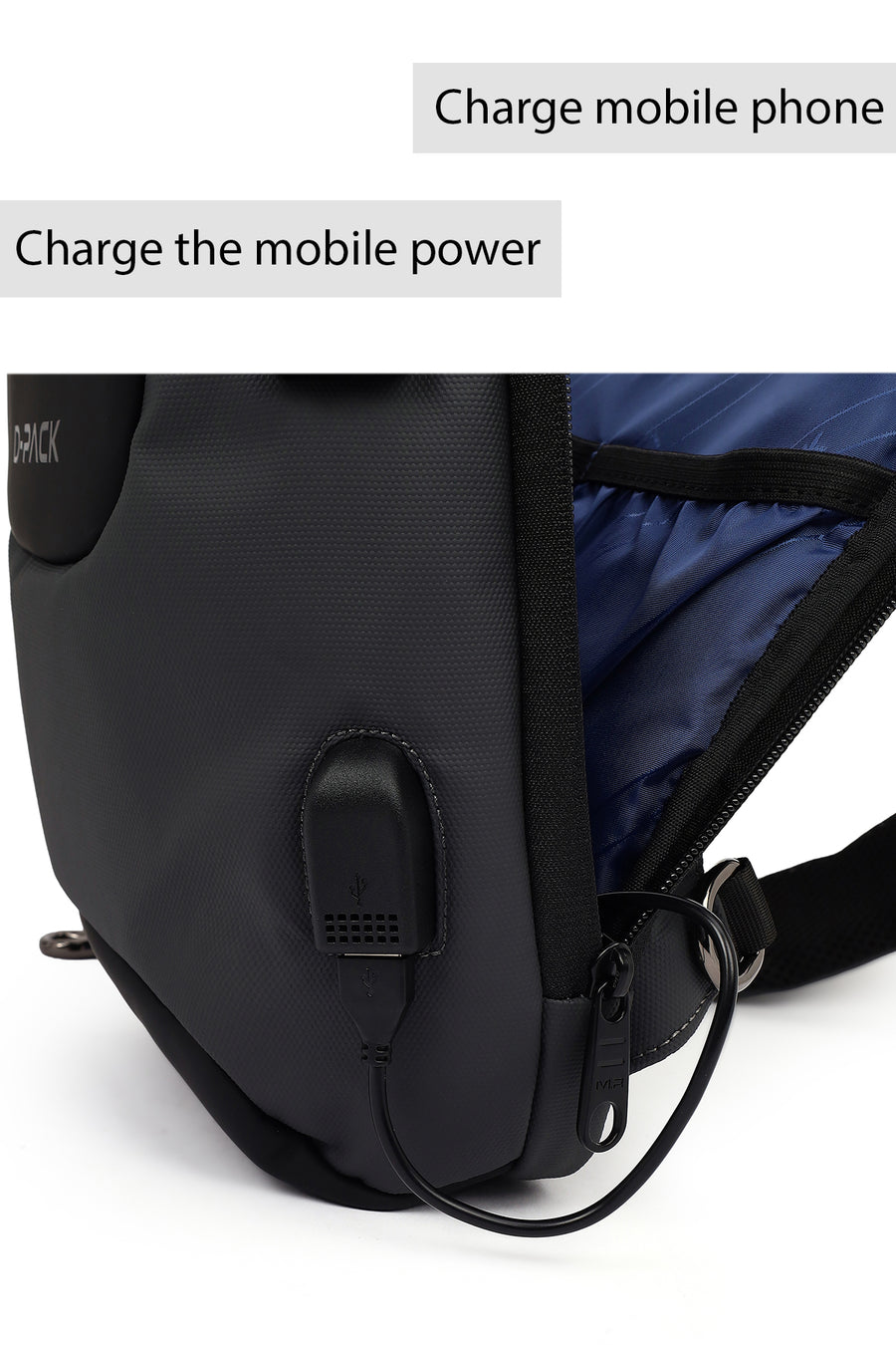 D-Pack Men's Grey Technological Crossbody Bag