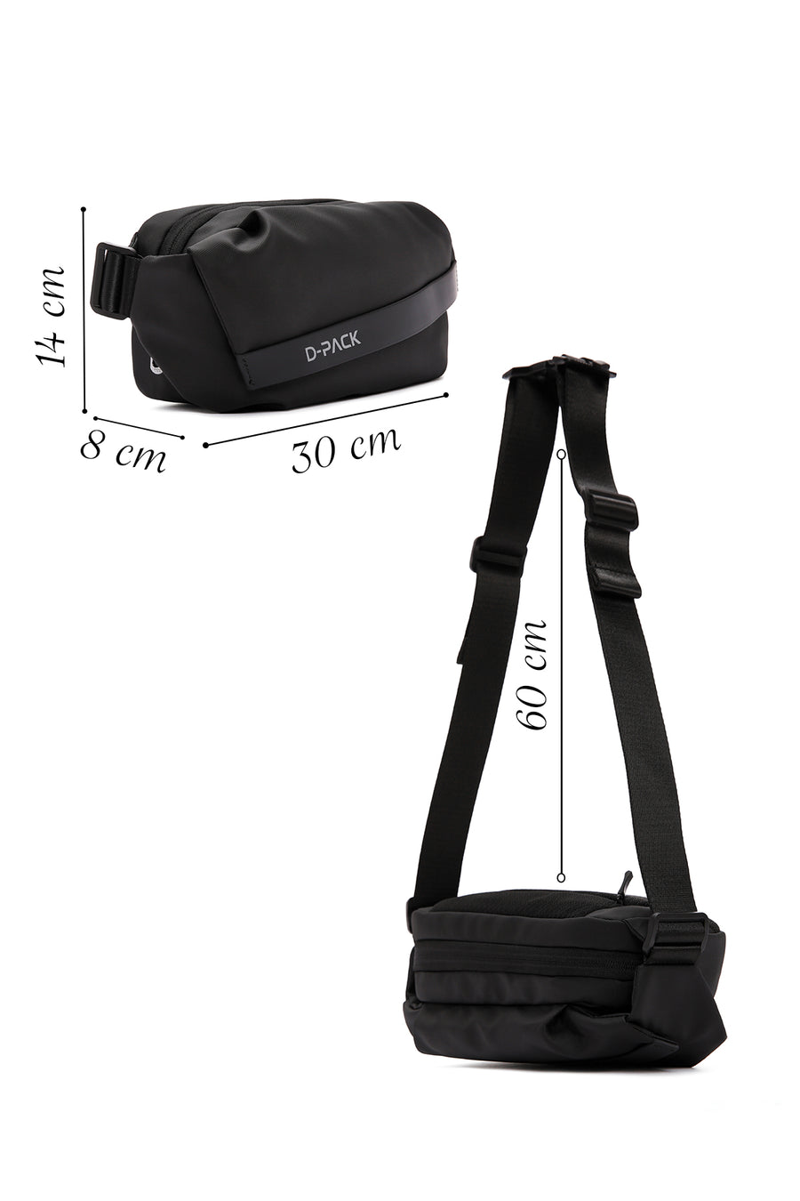 D-Pack Men's Black Waist Bag