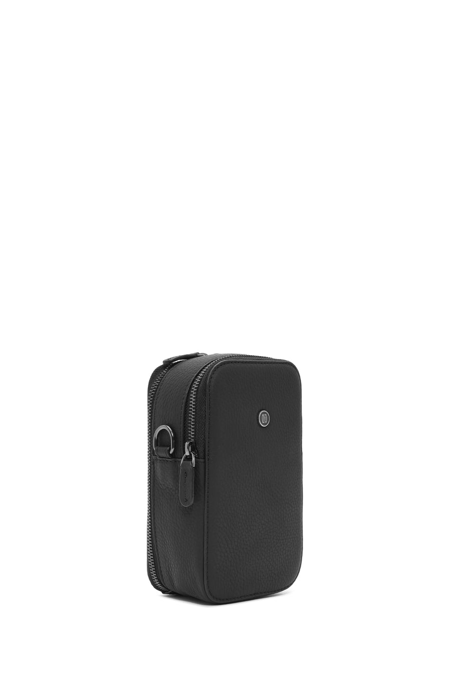 Men's Black Leather Crossbody Bag