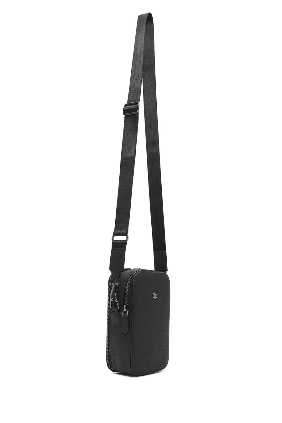 Men's Black Leather Crossbody Bag