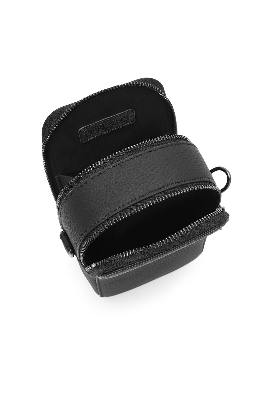 Men's Black Leather Crossbody Bag