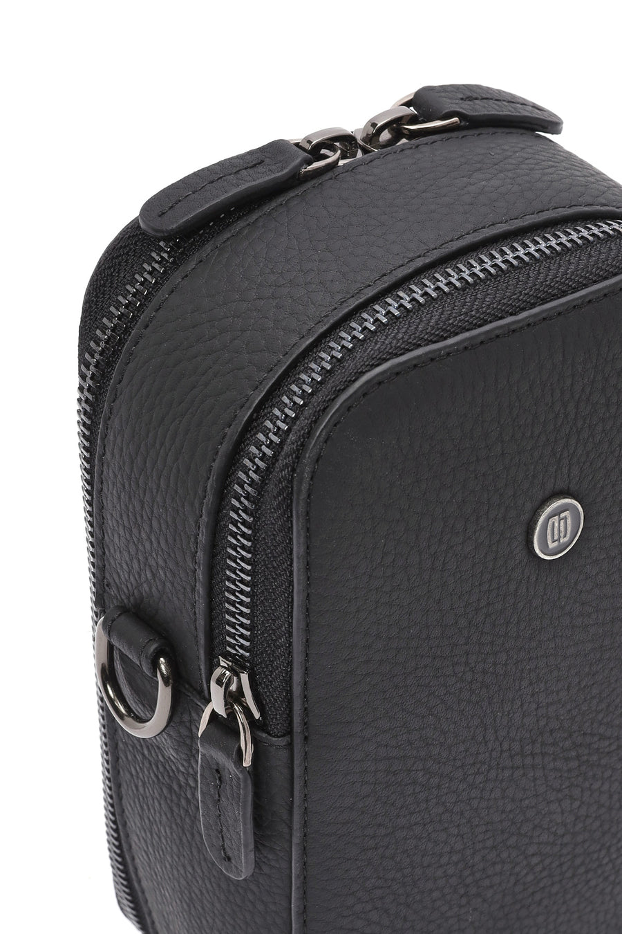 Men's Black Leather Crossbody Bag