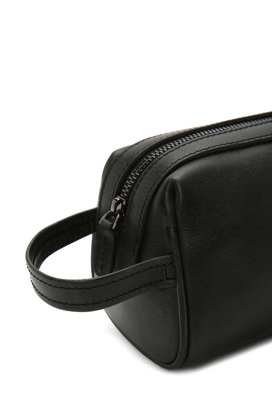 Men's Black Leather Handbag