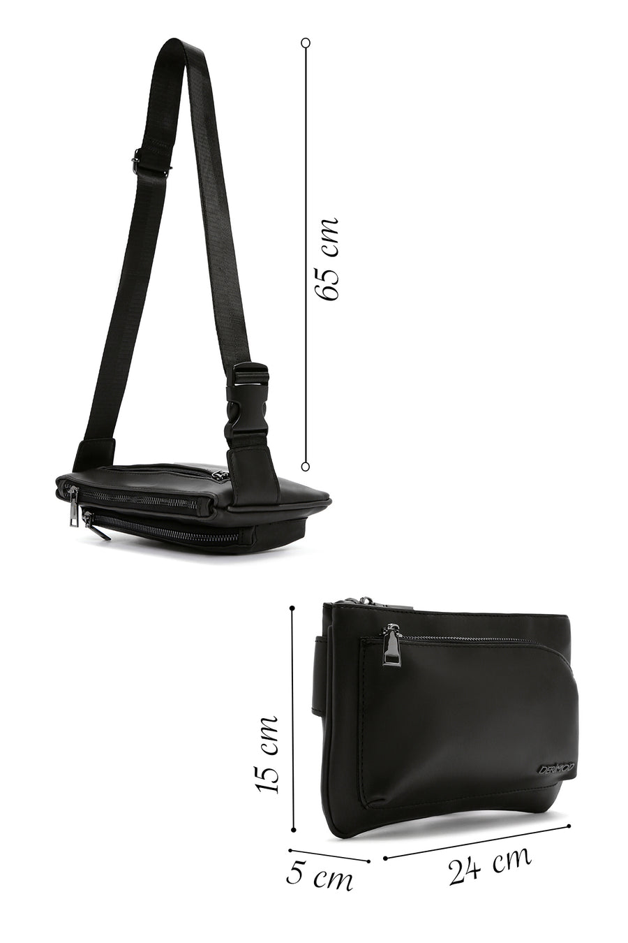 Men's Black Waist Bag