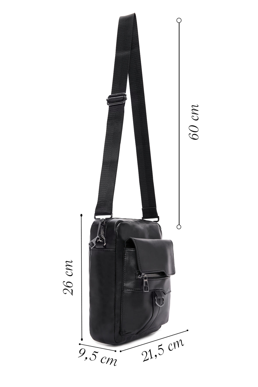 Men's Black Shoulder Bag