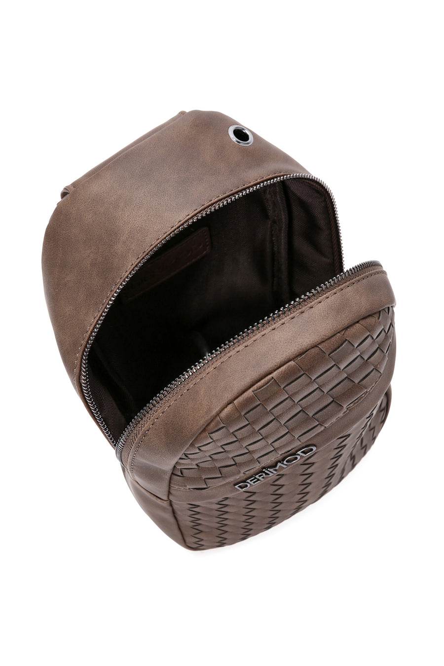 Men's Brown Knitted Crossbody Bag