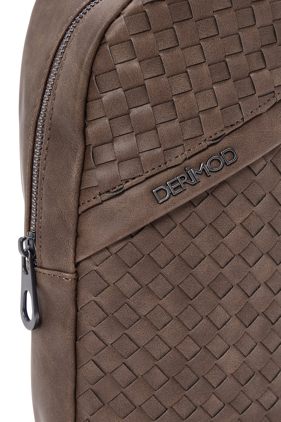 Men's Brown Knitted Crossbody Bag