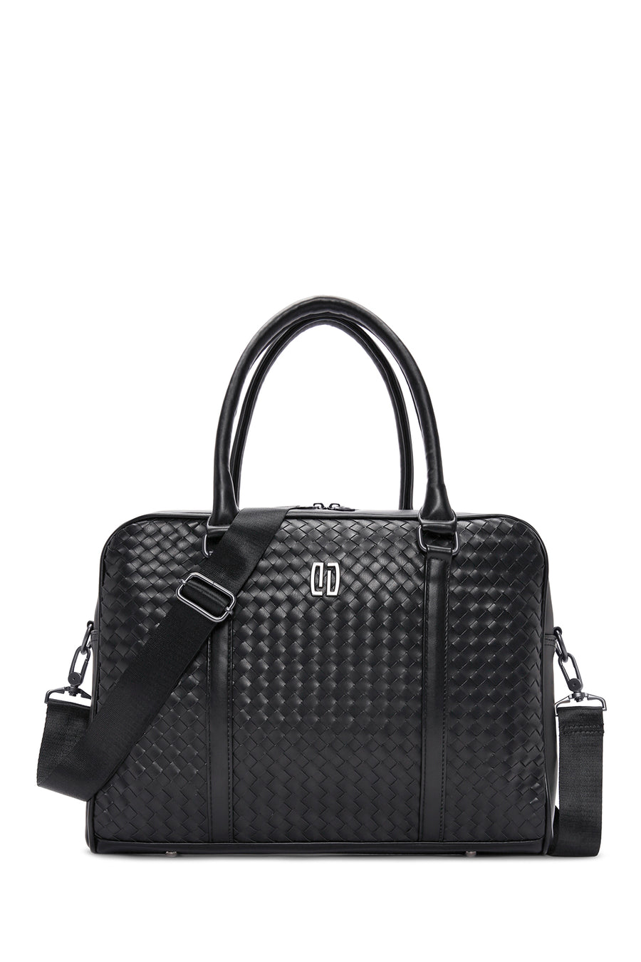 Men's Black Knitted Patterned Briefcase