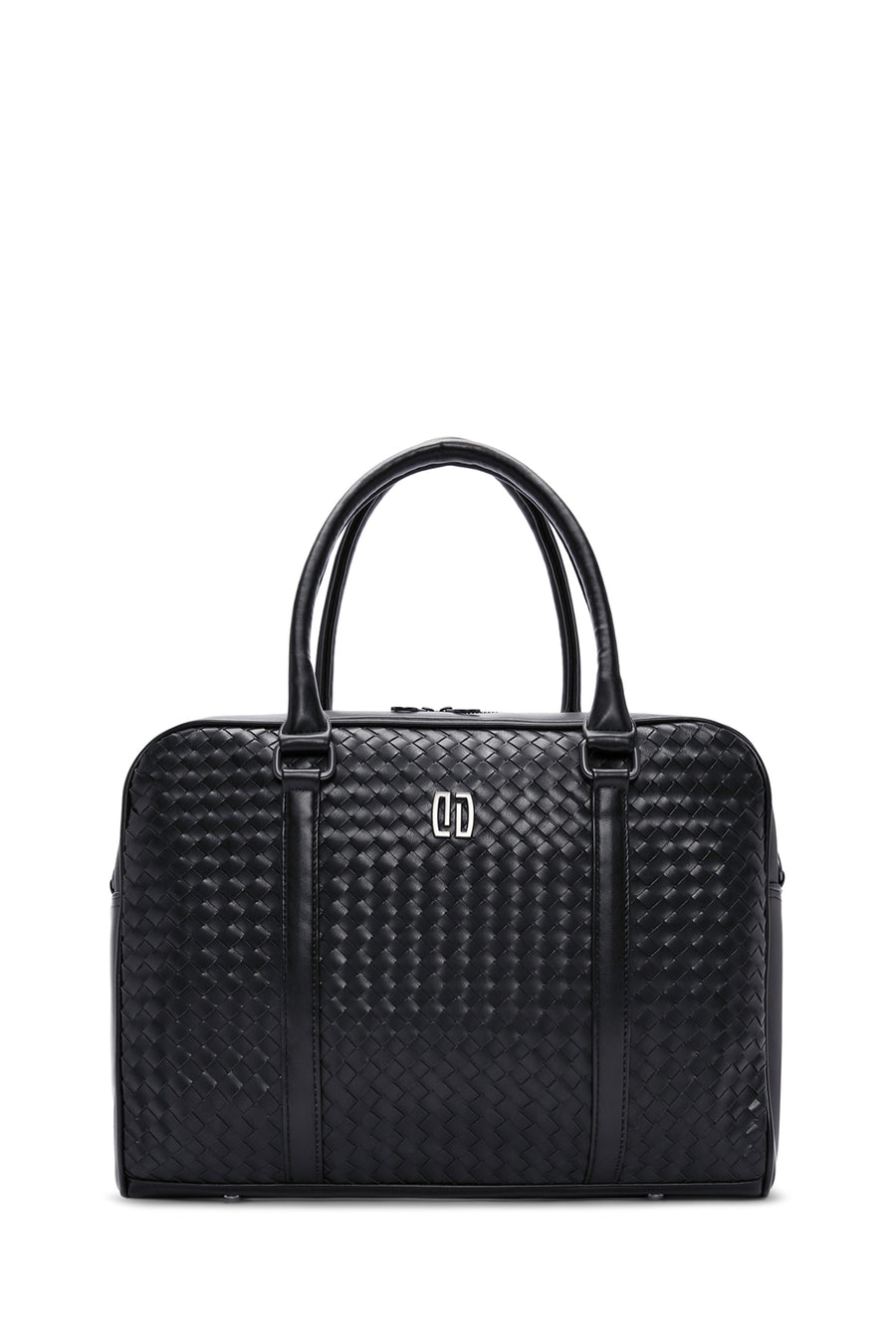 Men's Black Knitted Patterned Briefcase