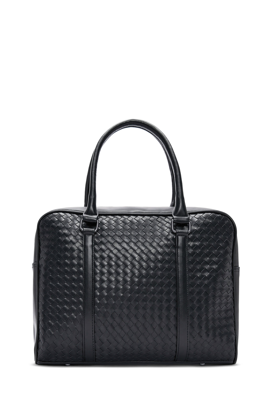 Men's Black Knitted Patterned Briefcase