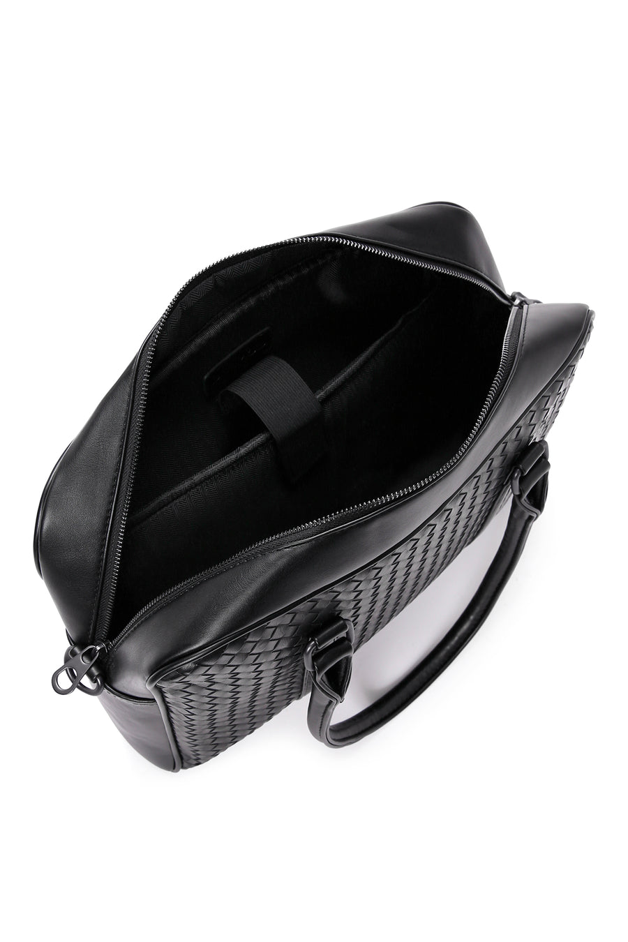 Men's Black Knitted Patterned Briefcase