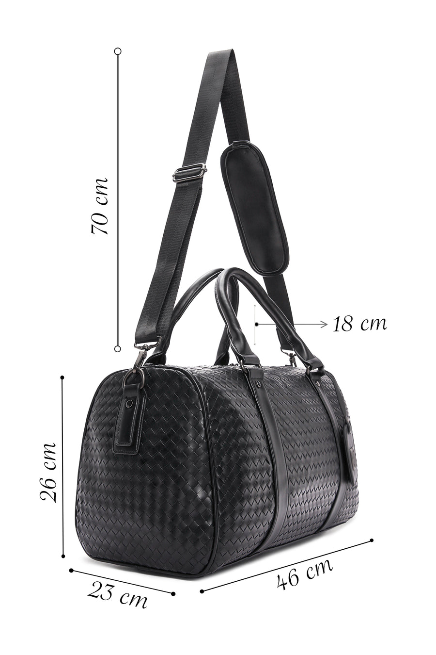 Men's Black Knitted Travel Bag