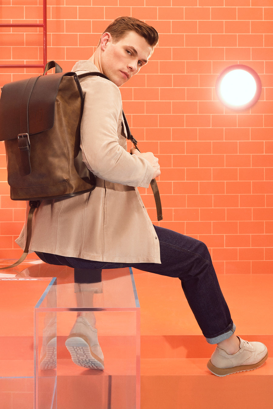Men's Brown Backpack