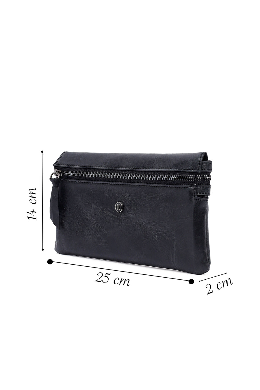 Men's Black Leather Mini Handbag