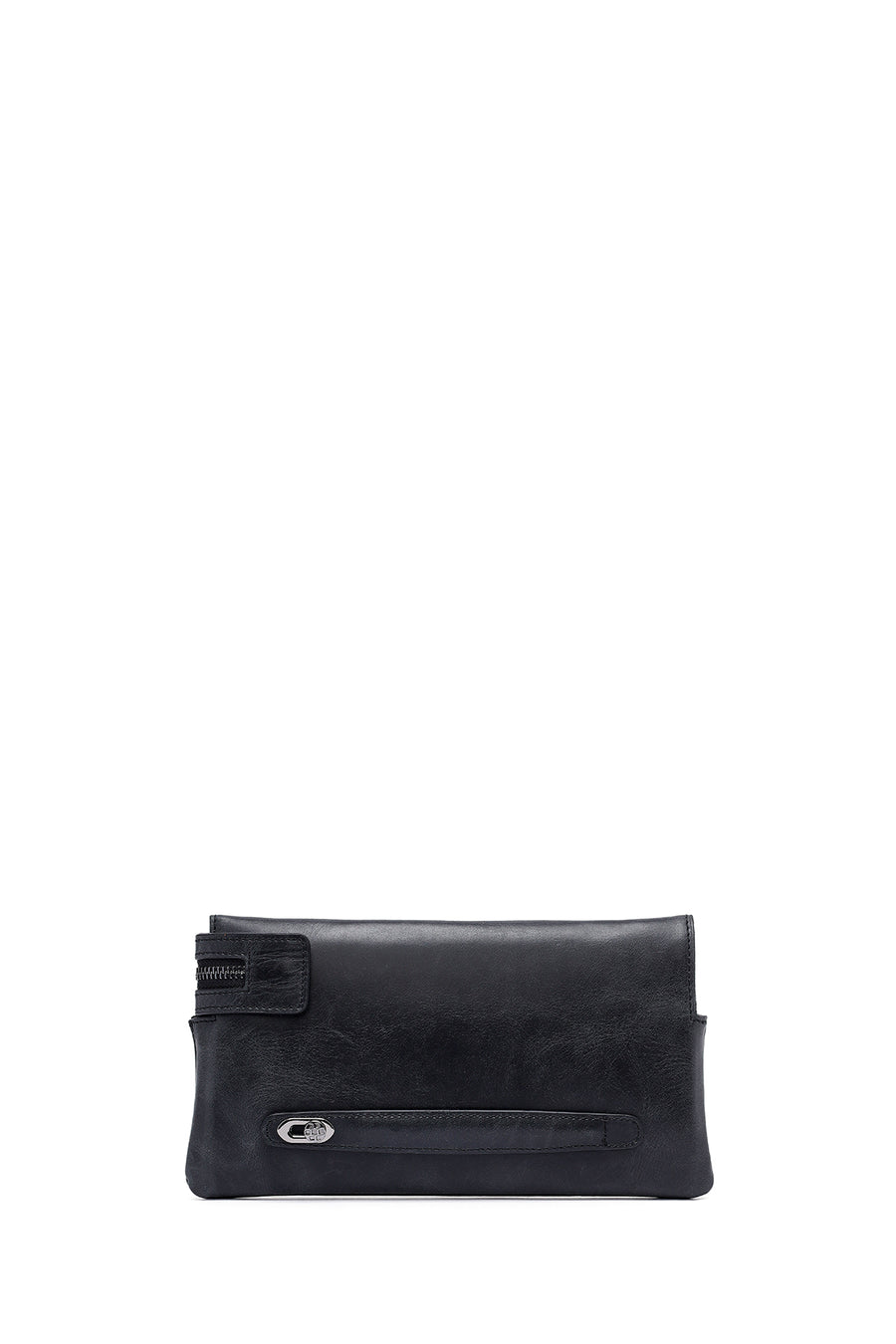 Men's Black Leather Mini Handbag