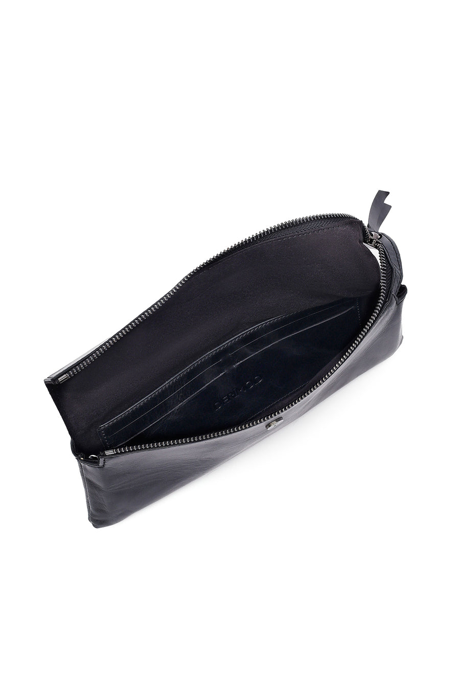 Men's Black Leather Mini Handbag