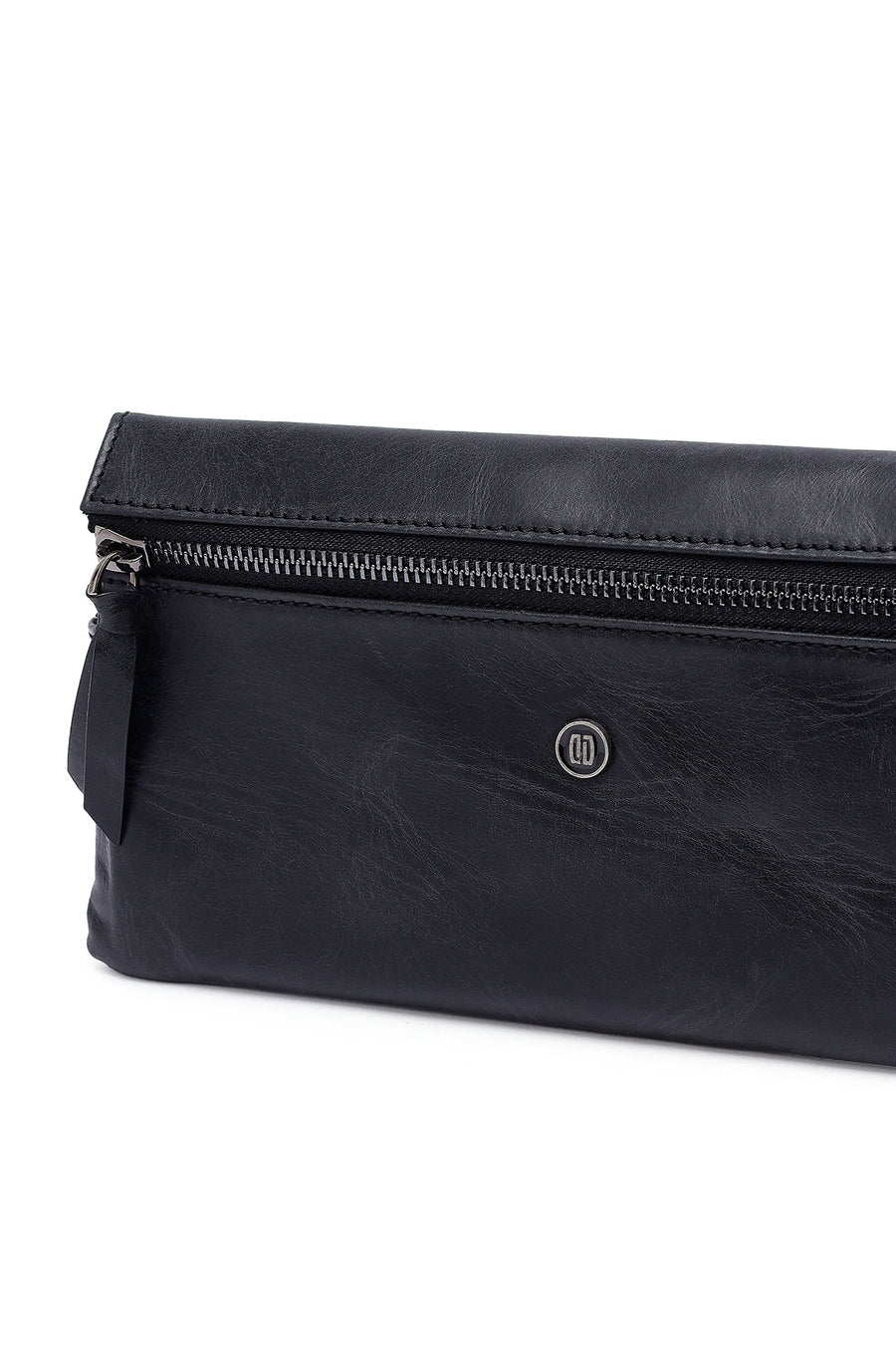 Men's Black Leather Mini Handbag