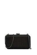 Women's Black Long Strap Stone Clutch Bag | Derimod