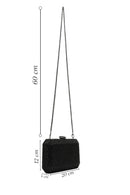Women's Black Long Strap Stone Clutch Bag | Derimod