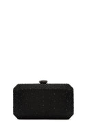 Women's Black Long Strap Stone Clutch Bag | Derimod