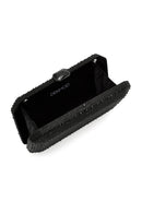 Women's Black Long Strap Stone Clutch Bag | Derimod