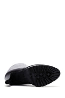 Women's Black Zippered High Heel Platform Leather Boots | Derimod