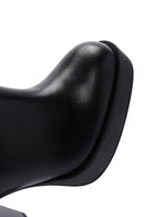 Women's Black Zippered Thick Heeled Leather Boots | Derimod