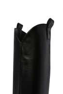 Women's Black Thin High Heel Zippered Classic Leather Boots | Derimod