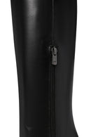 Women's Black Thin High Heel Zippered Classic Leather Boots | Derimod