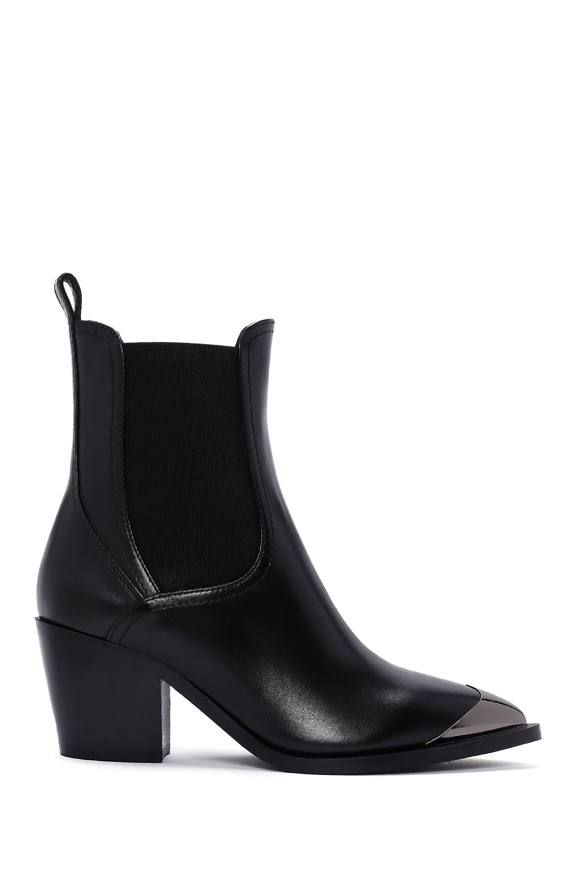 Women's Black Heeled Leather Chelsea Boots 23WFD101718 | Derimod