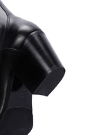 Women's Black Heeled Leather Chelsea Boots | Derimod