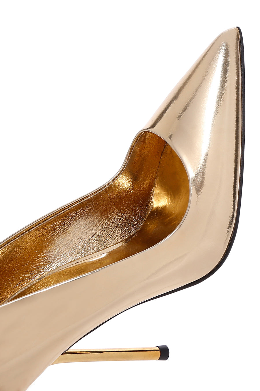 Women's Gold Heeled Patent Leather Stiletto