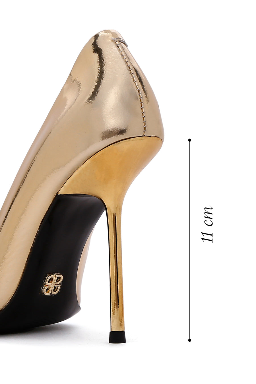 Women's Gold Heeled Patent Leather Stiletto