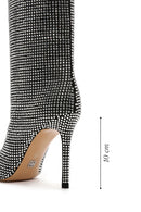 Women's Black Stone Thin Heeled Leather Boots | Derimod