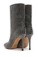 Women's Black Stone Thin Heeled Leather Boots | Derimod