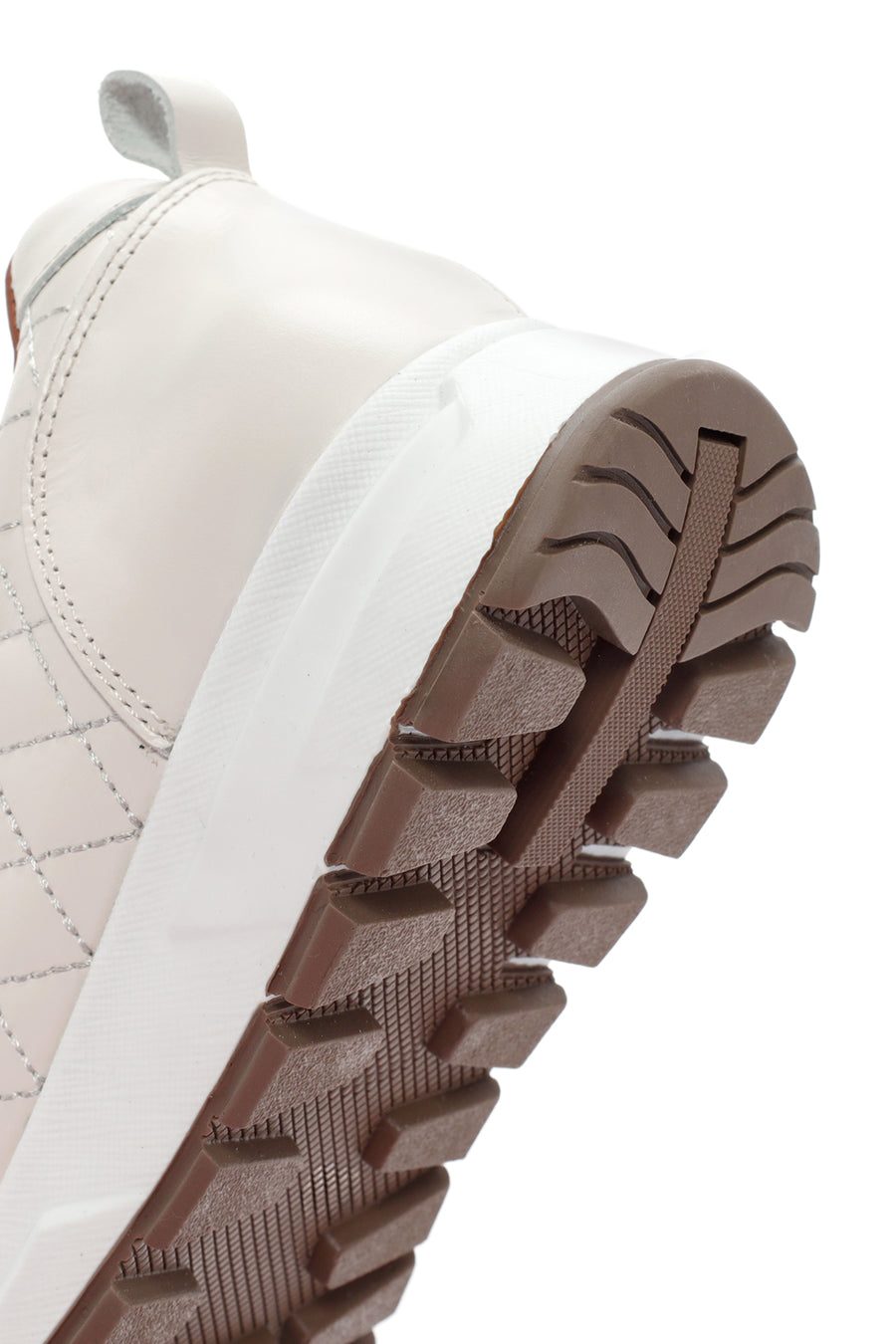 Kadın Bej Deri Kapitone Sneaker