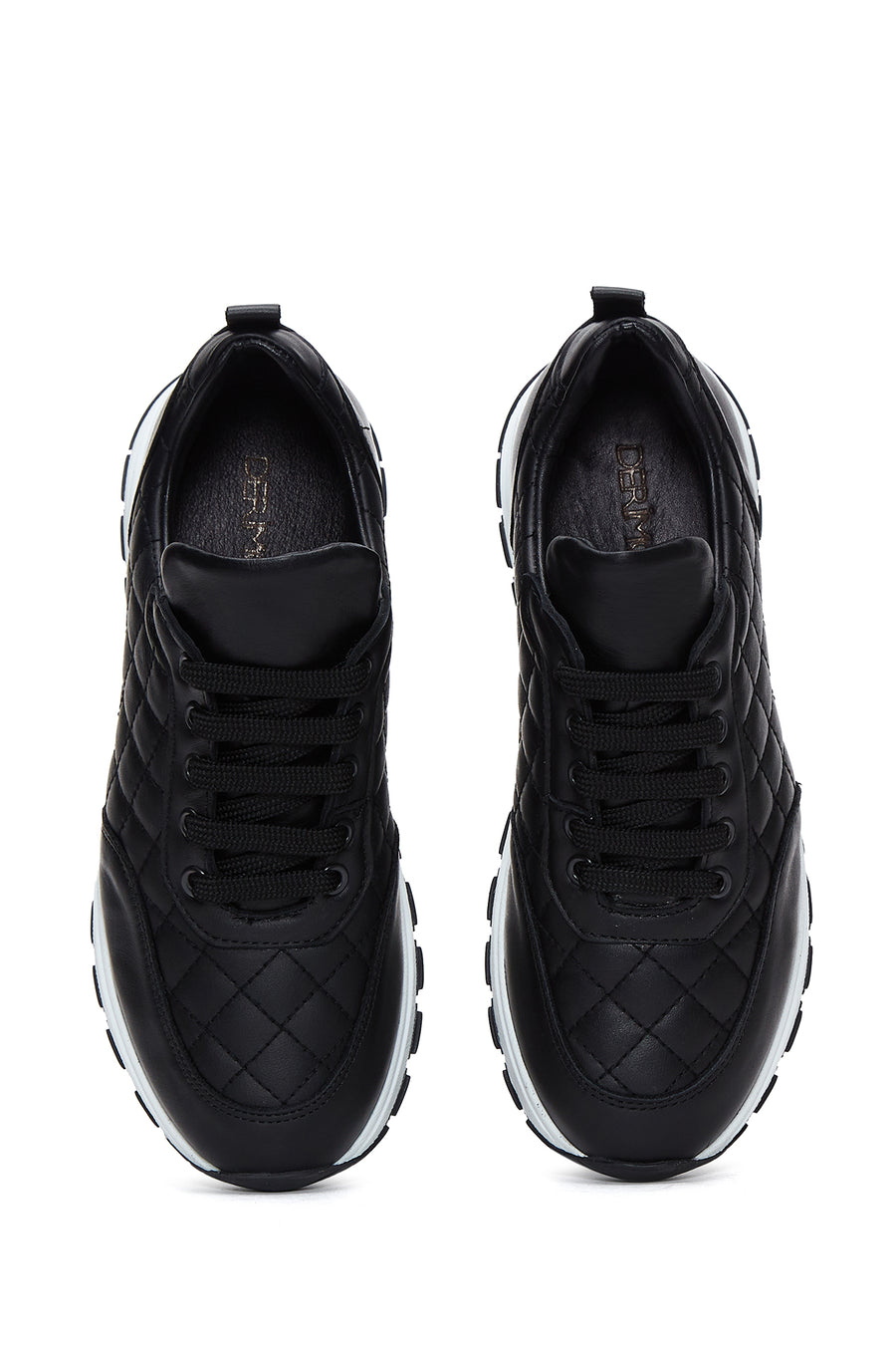 Kadın Siyah Deri Kapitone Sneaker