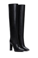 Kadın Siyah Deri Topuklu Çizme | Derimod