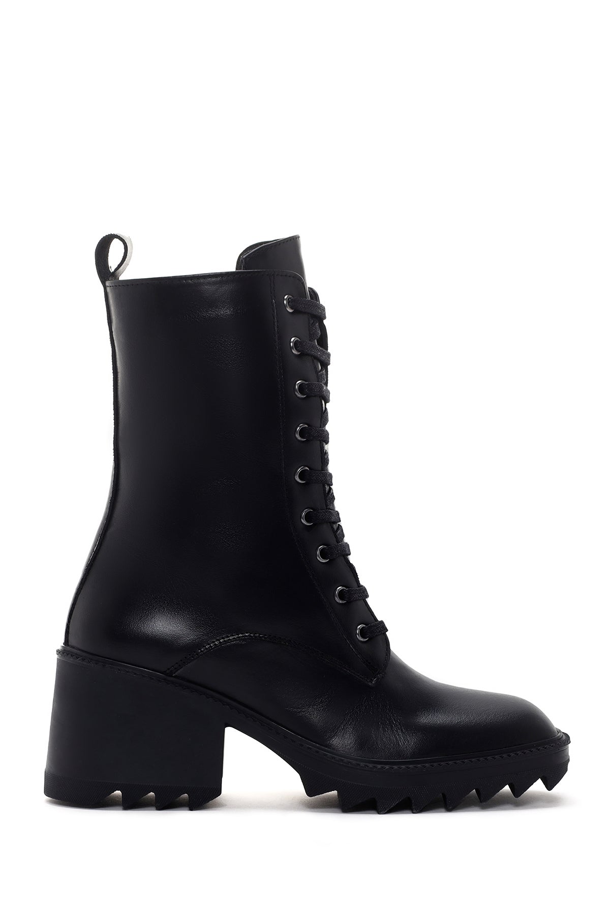 Women's Black Heeled Zippered Classic Leather Boots 23WFD132718 | Derimod