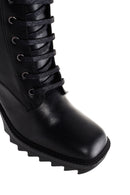Women's Black Heeled Zippered Classic Leather Boots | Derimod