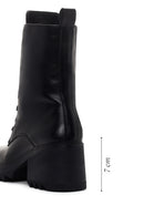 Women's Black Heeled Zippered Classic Leather Boots | Derimod