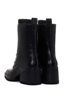 Women's Black Heeled Zippered Classic Leather Boots | Derimod