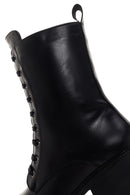 Women's Black Heeled Zippered Classic Leather Boots | Derimod
